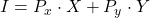 I = P_x \cdot X + P_y \cdot Y