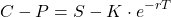 \[C - P = S - K \cdot e^{-rT}\]