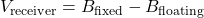 V_{\text{receiver}} = B_{\text{fixed}} - B_{\text{floating}}