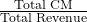 \frac{\text{Total CM}}{\text{Total Revenue}}