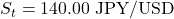S_t = 140.00 \text{ JPY/USD}