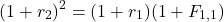 \[(1 + r_2)^2 = (1 + r_1)(1 + F_{1,1})\]