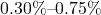 0.30\%\text{--}0.75\%
